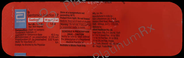 Genticyn 60mg Injection 1.5ml
