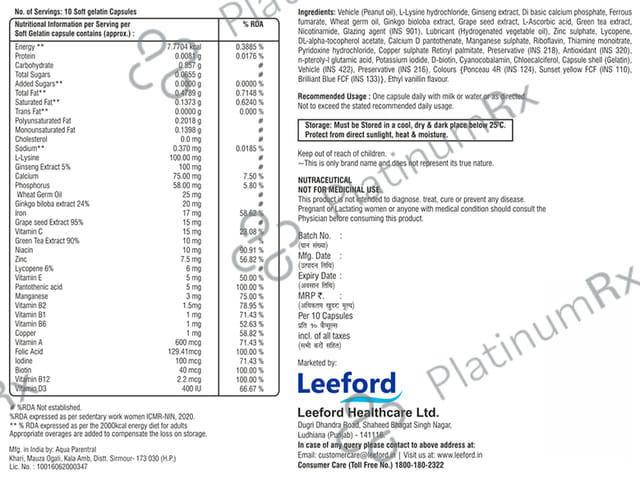 Leeford Geoactiv Plus Softgels