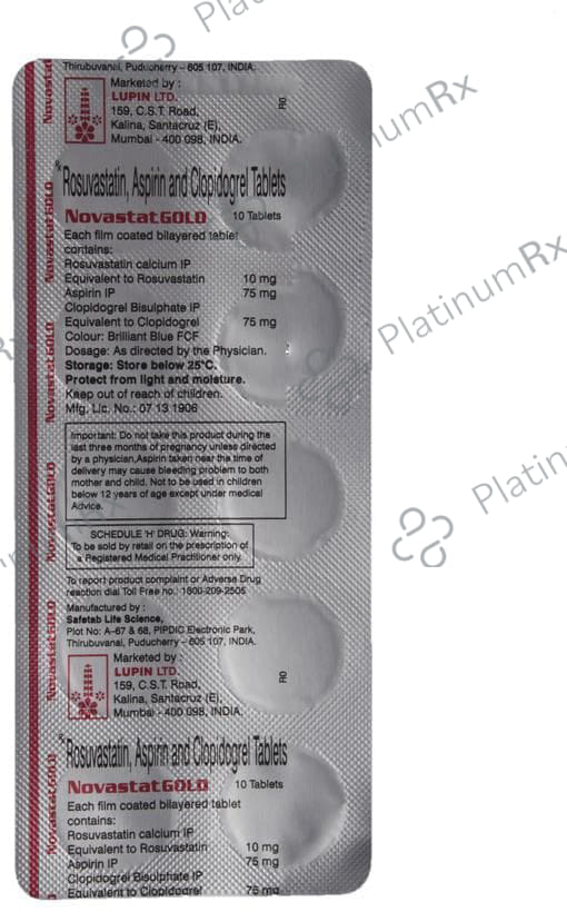 Novastat Gold 75/10/75mg Tablet 10s