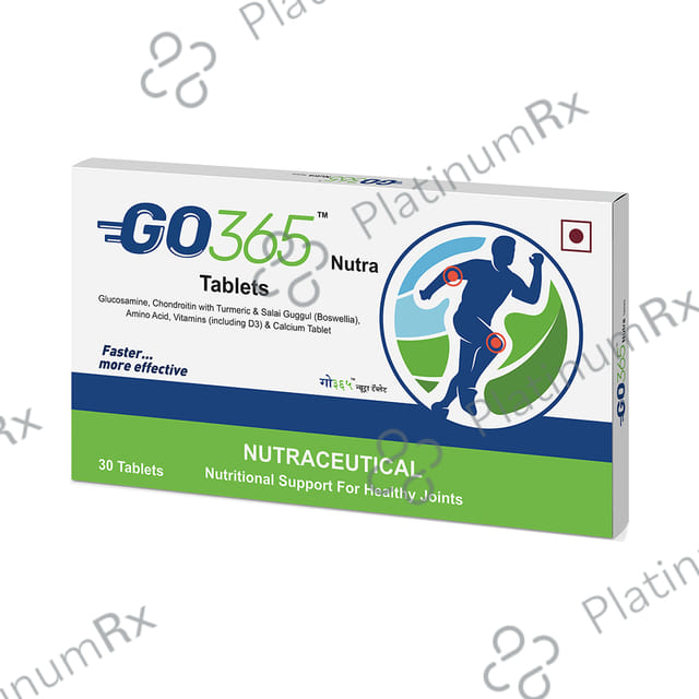 Go 365 Nutra with Glucosamine, Turmeric, Calcium & Vitamin D3 - For Joint Health - Tablet
