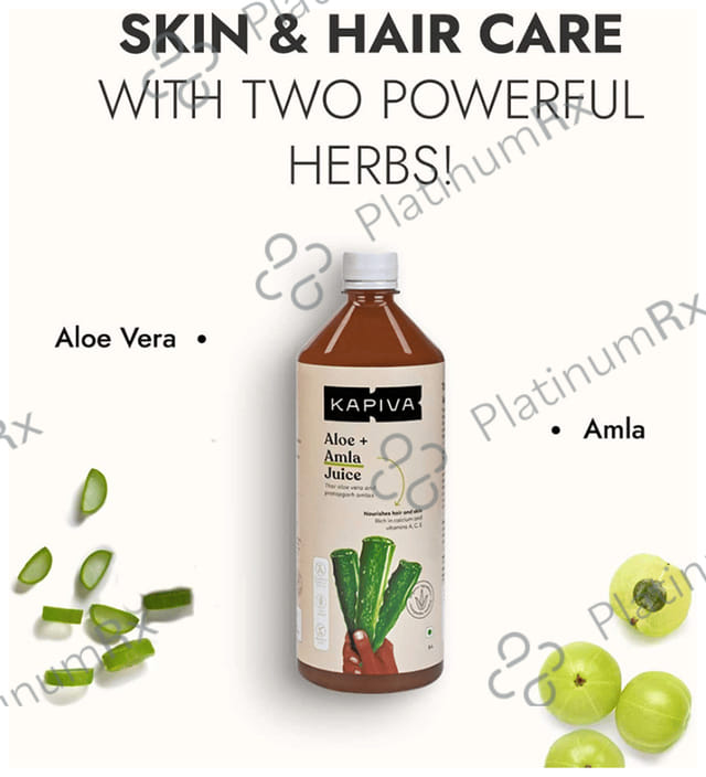 Kapiva Aloe Vera + Amla Juice for Hair & Skin Nourishment - Helps with Acne and Metabolism