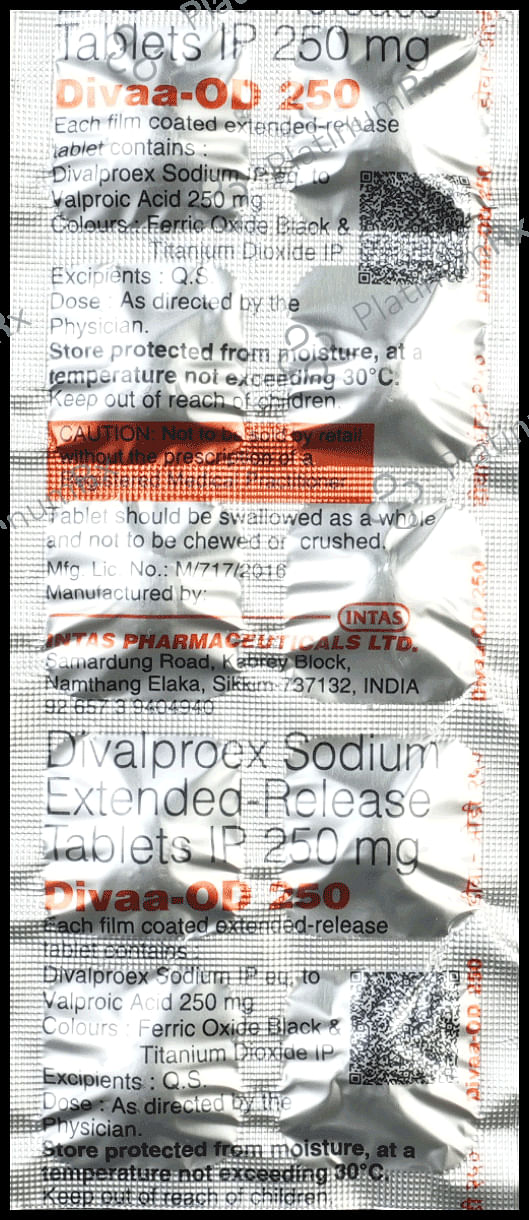 Divaa OD ER 250mg Tablet 10s