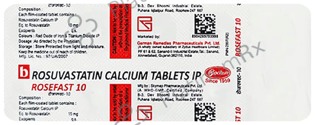 Rosefast 10mg Tablet 10s