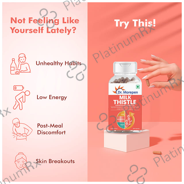 Dr. Morepen Milk Thistle+ - With Silymarin for Liver Health & Digestion - Capsule
