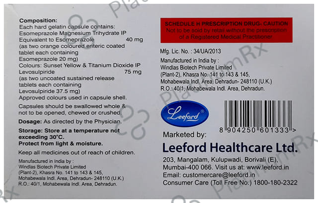 Esomefol SL 75/40mg Capsule SR 10s