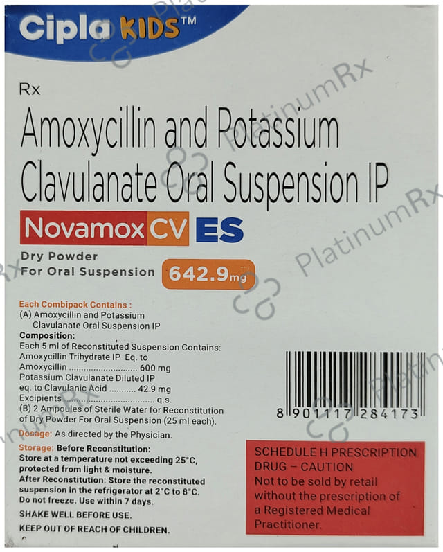 Novamox CV ES 600/42.9mg Oral Suspension Orange 50ml