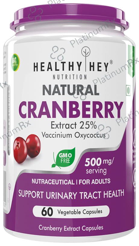 HealthyHey Nutrition Natural Cranberry Extract 25% Vegetable Capsule