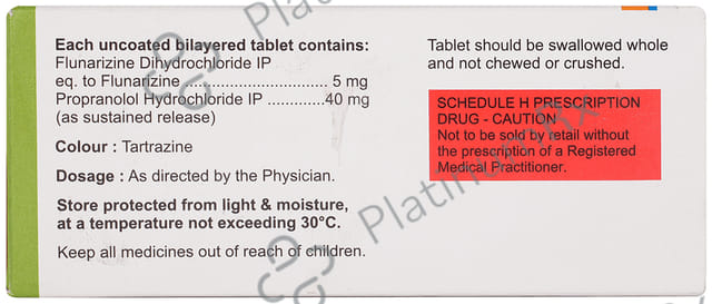 Ciplar Plus 40/5mg Tablet SR 10s