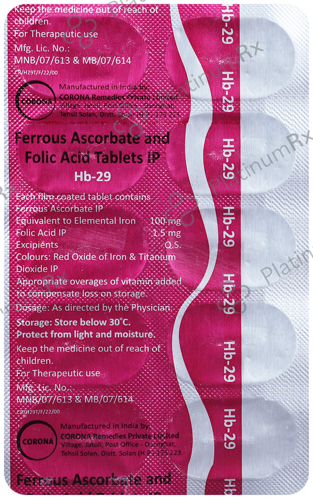 HB 29 100/1.5mg Tablet 10s
