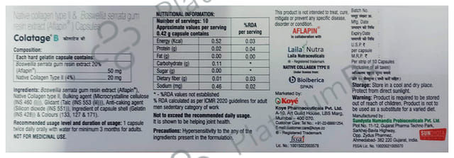 Colatage B 70mg Capsule 10s