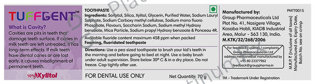 Tuffdent Children's Toothpaste (70gm Each) 4 Tube