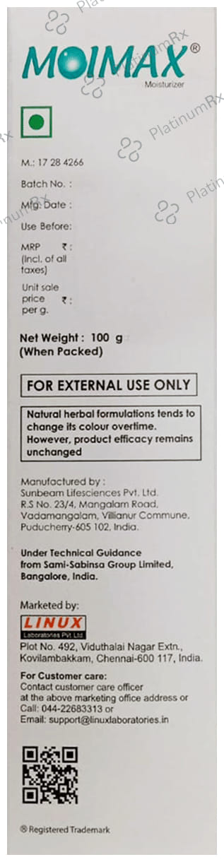 Moimax 2% Moisturizer Cream 100gm
