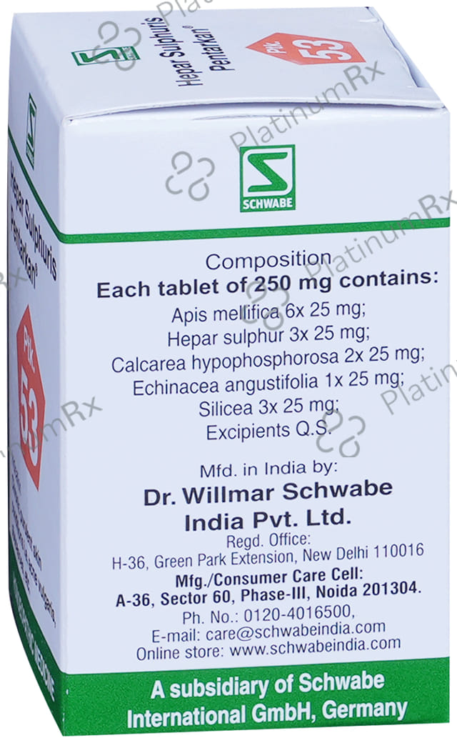Dr Willmar Schwabe India Hepar Sulphuris Pentarkan Tablet