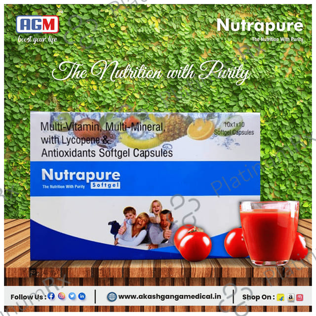 Nutrapure Multi-Vitamin, Multi-Mineral, with Lycopene & Antioxidants Softgel Capsule (10 Each) 10 Strip