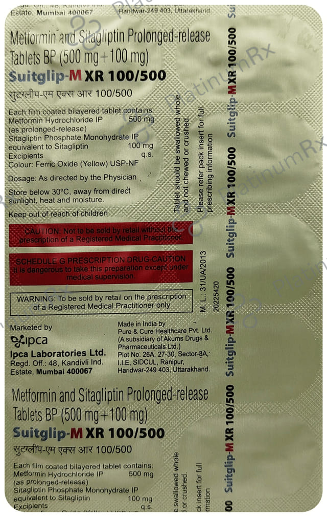 Suitglip M XR 100/500 Tablet