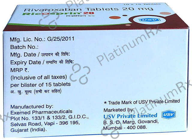 Ricosprin 20mg Tablet 15s