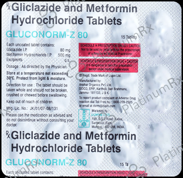 Gluconorm Z 80/500mg Tablet 15s