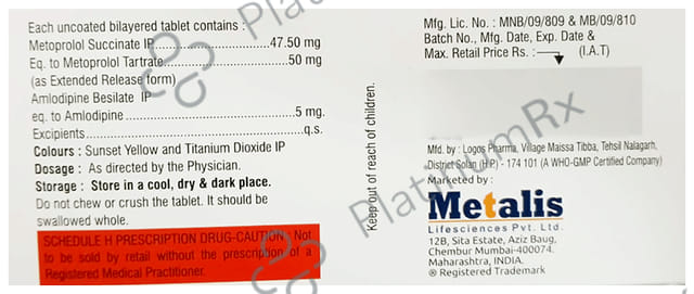 Betastolic AM 50mg Tablet ER 10s