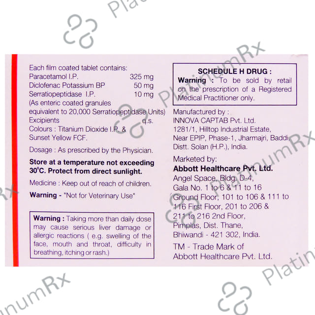 Biozobid Plus 50/325/10mg Tablet 10s