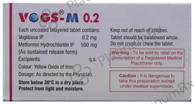 Vogs M 0.2 SR 500/0.2mg Tablet 10s
