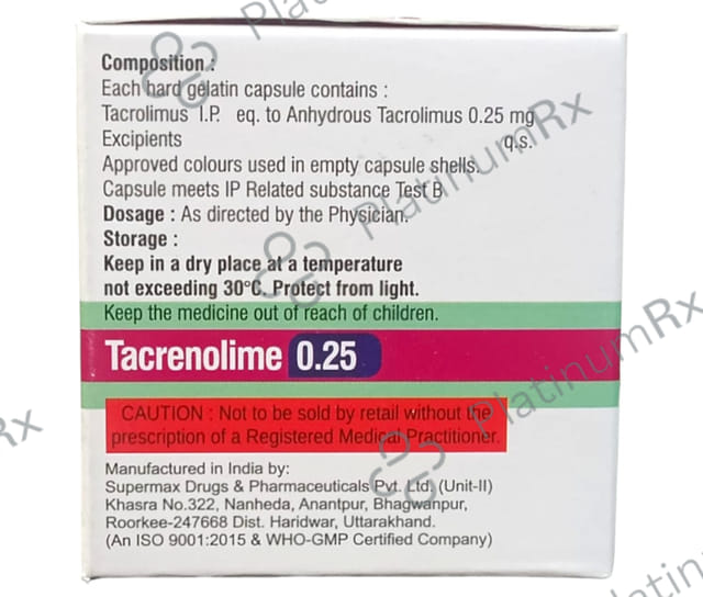 Tacrenolime 0.25mg Capsule 10s