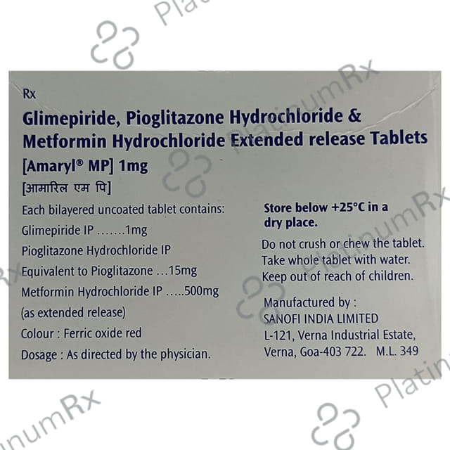 Amaryl MP 1/500/15mg Tablet ER 20s