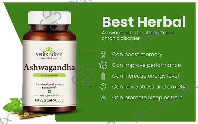 Vedikroots Ashwagandha Veg Capsule (60 Each) 1 Bottle
