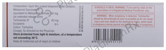 Telsar Beta 50/40mg Tablet ER 10s
