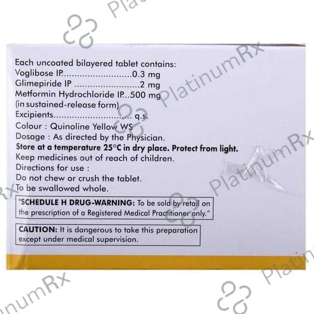 Voglinorm GM 2/0.3 2/500/0.3mg Tablet SR 10s