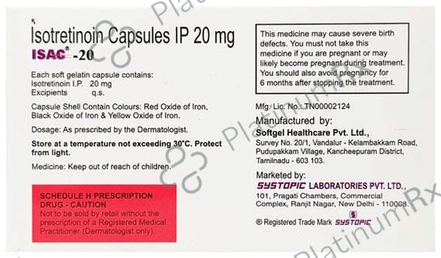 Isac 20mg Capsule 10s