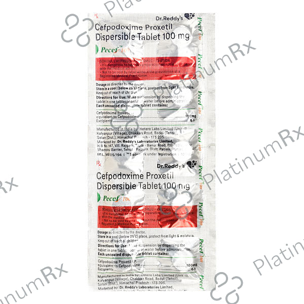 Pecef 100mg Tablet DT 10s