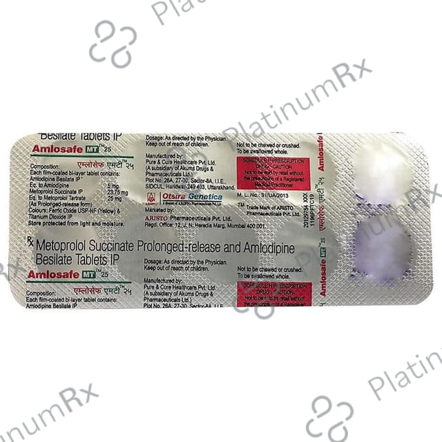 Amlosafe MT 5/25mg Tablet PR 10s