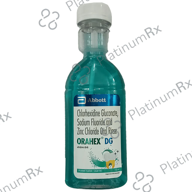 Orahex DG Oral Rinse Spearmint Sugar Free Mouth Wash 150ml
