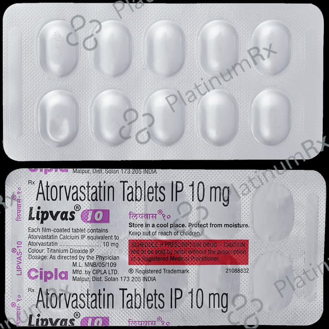 Lipvas 10mg Tablet 10s