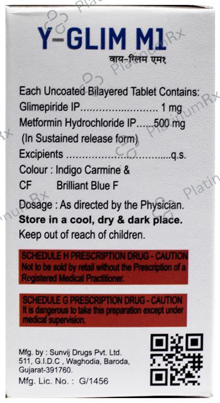 Y Glim M 1mg/500mg Tablet SR