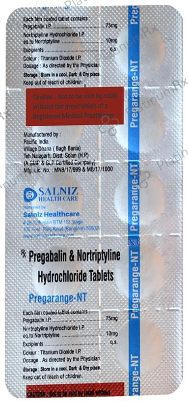 Pregarange-NT 75mg/10mg Tablet