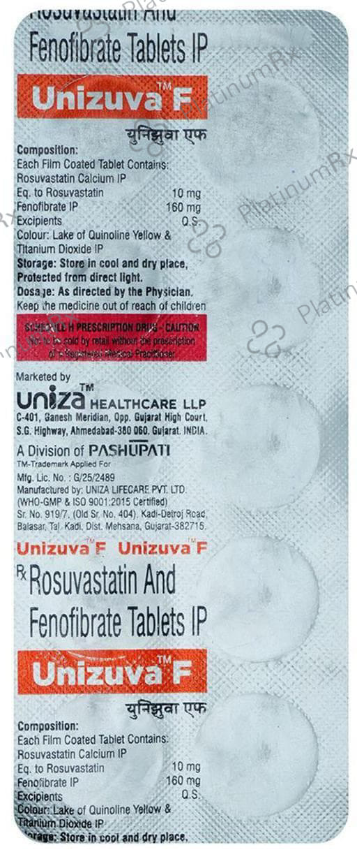 Unizuva F 160mg/10mg Tablet