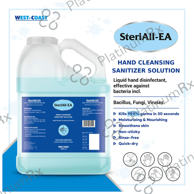 SteriAll-EA Hand Cleansing Sanitizer Solution 5 Ltr