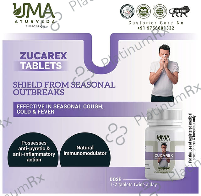 Uma Ayurveda Zucarex Tablet for Fast Relief from Cough & Cold