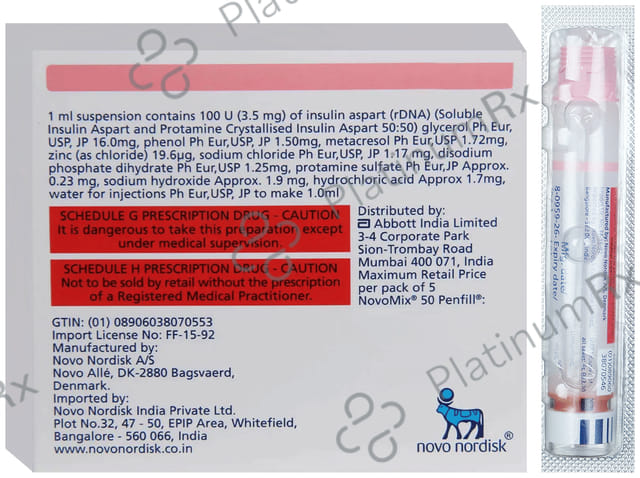 Novomix 50/50 (100 IU/ml) (1*3ml Penfill Cartridge / Injection)