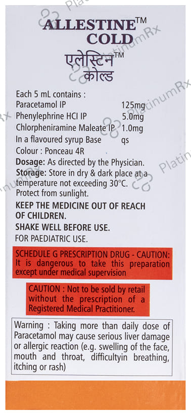 Allestine Cold Syrup Raspberry 60ml