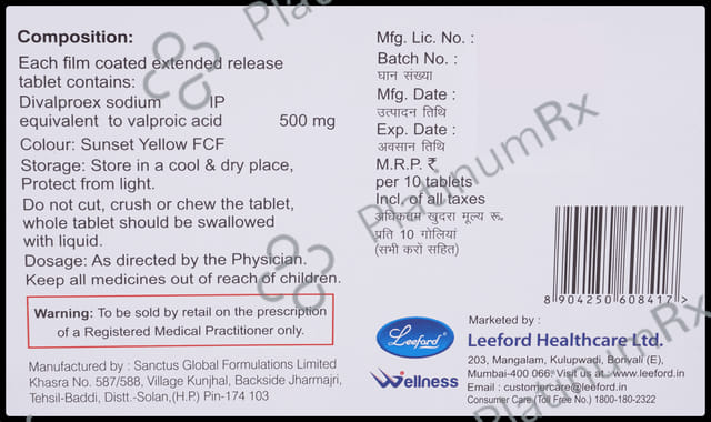 Valvorex 500mg XR Tablet 10s