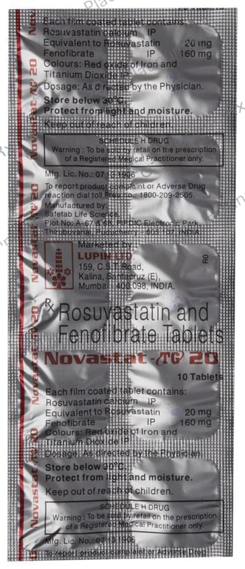 Novastat TG 160/20mg Tablet 10s