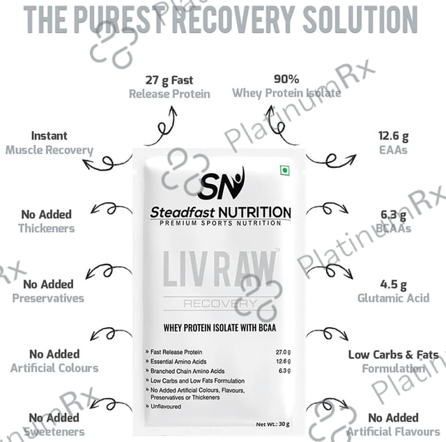 Steadfast Nutrition Liv Raw Recovery Sachet (30gm Each) Unflavored 15 Sachets