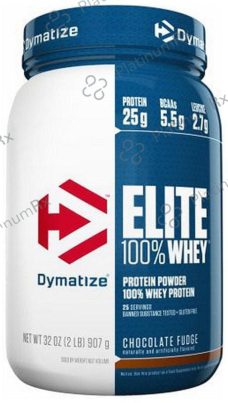 Dymatize Nutrition Elite 100% Whey Protein - With BCAAs & Leucine - For Muscle Recovery - Powder Chocolate Fudge 2 lb