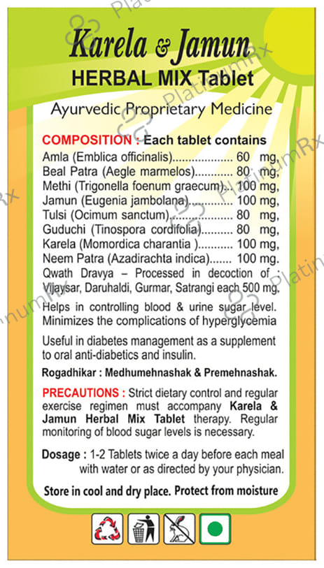 Basic Ayurveda Karela & Jamun Herbal Mix Tablet