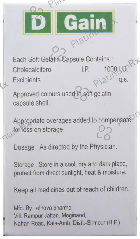 D Gain 1000IU Capsule 10s