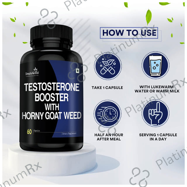 Simply Herbal Testosterone Booster With Horny Goat Weed Capsule