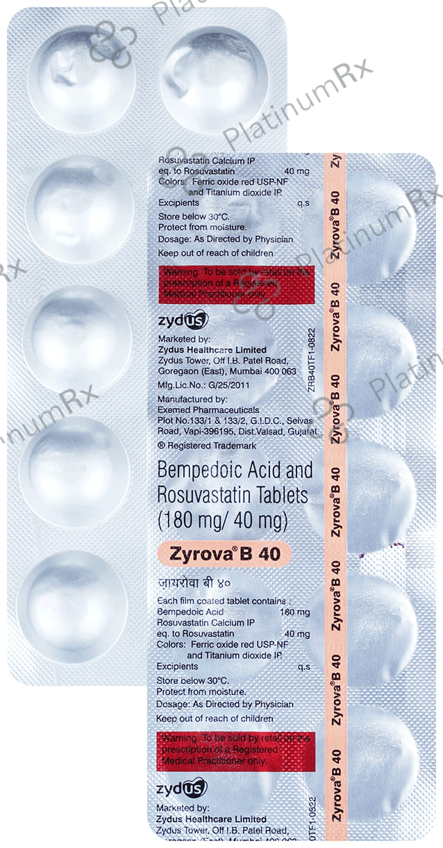 Zyrova B 180/40mg Tablet 10s