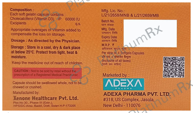 Dexa D3 60000IU Softgel Capsule 4s